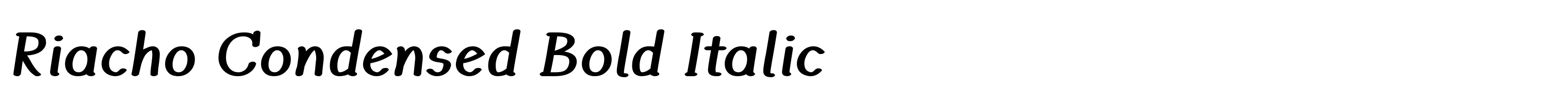 Riacho Condensed Bold Italic